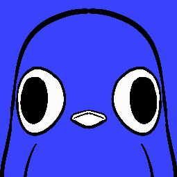 Bluupi's profile pic, a blue penguin